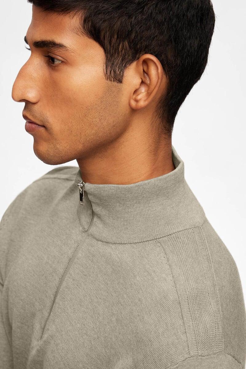 Pedro Del Hierro Jersey De Punto Con Media Cremallera 100% Algodón