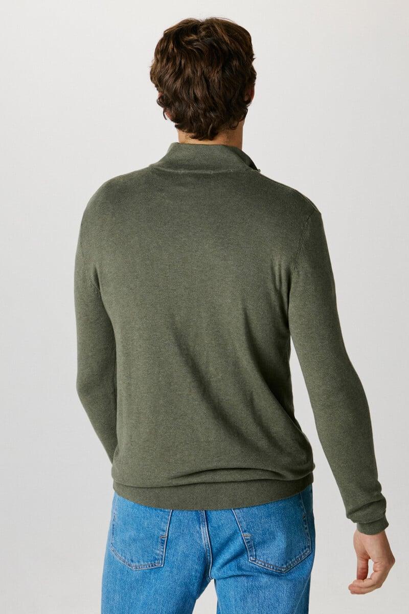 Pedro Del Hierro Jersey De Punto Con Media Cremallera 100% Algodón