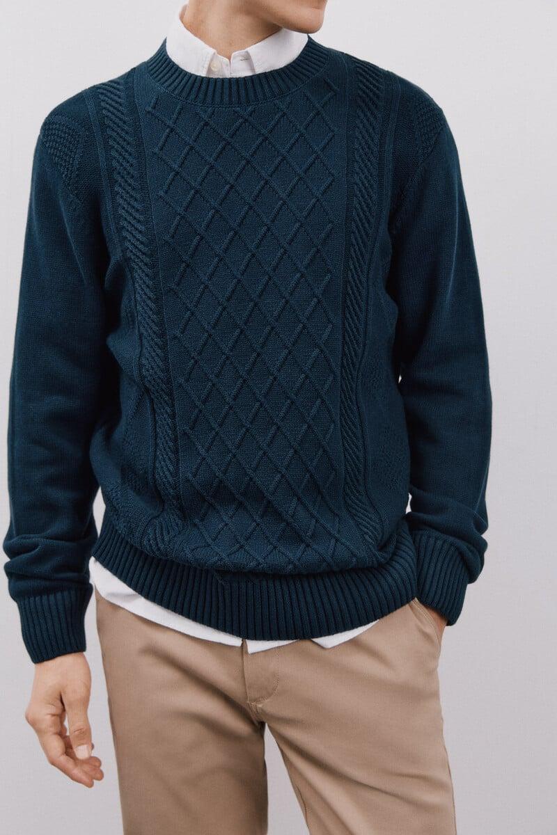 Pedro Del Hierro Jersey Estructura Cables Cuello Redondo