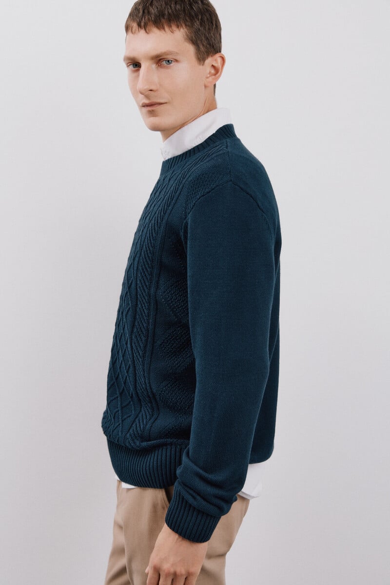 Pedro Del Hierro Jersey Estructura Cables Cuello Redondo