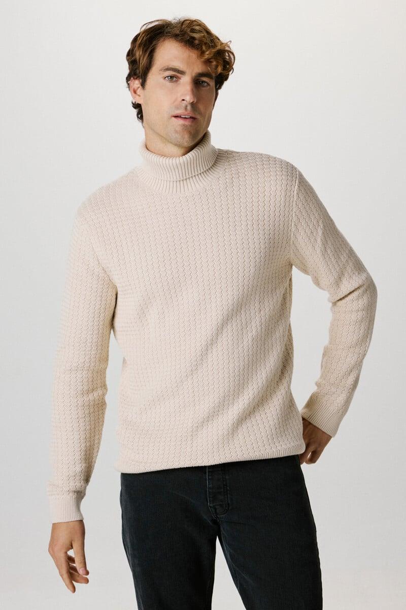 pedro del hierro Jersey estructura de cuello vuelto confeccionado 100% con algodón orgánico