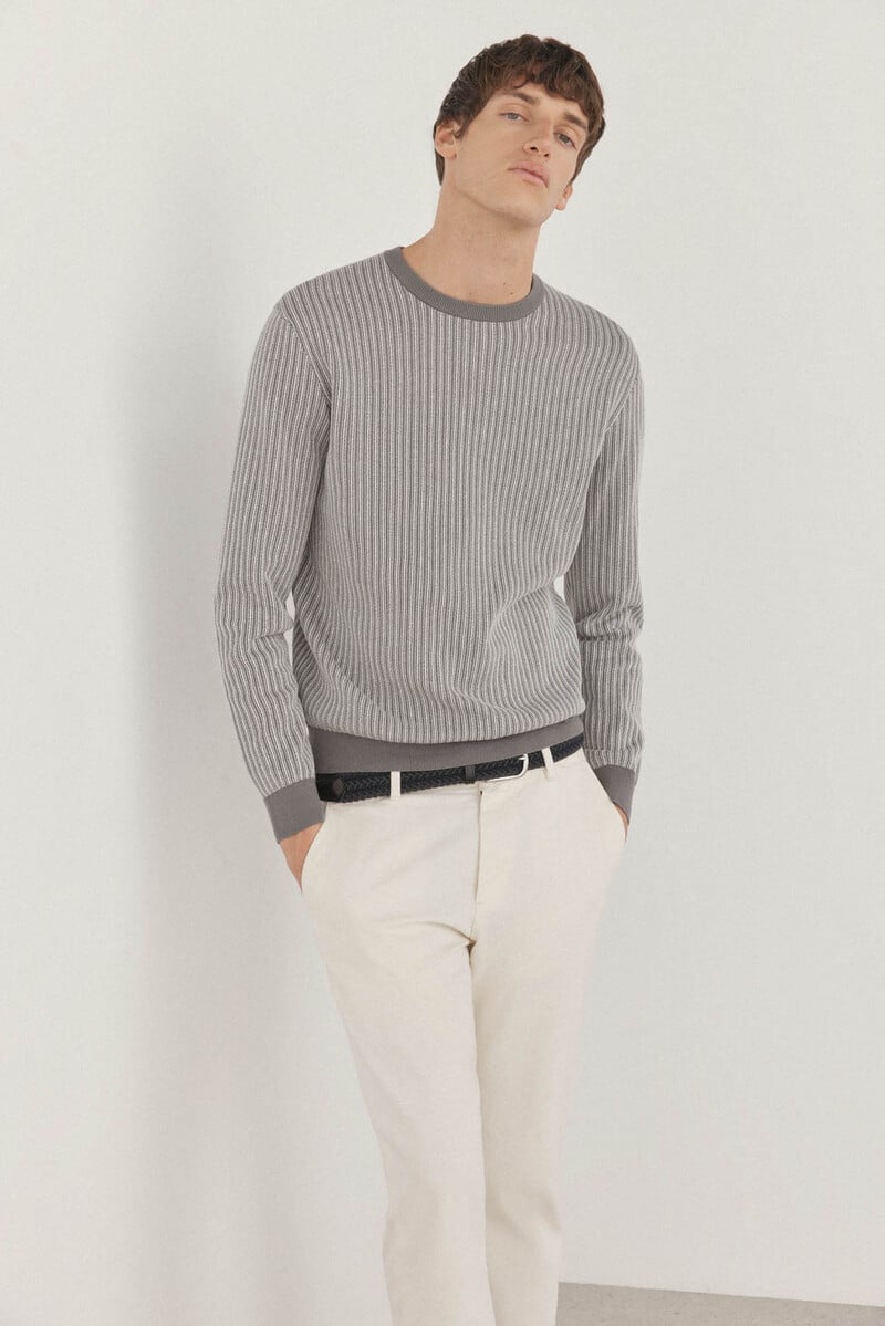 Pedro Del Hierro Jersey Estructura Vertical Cuello Redondo