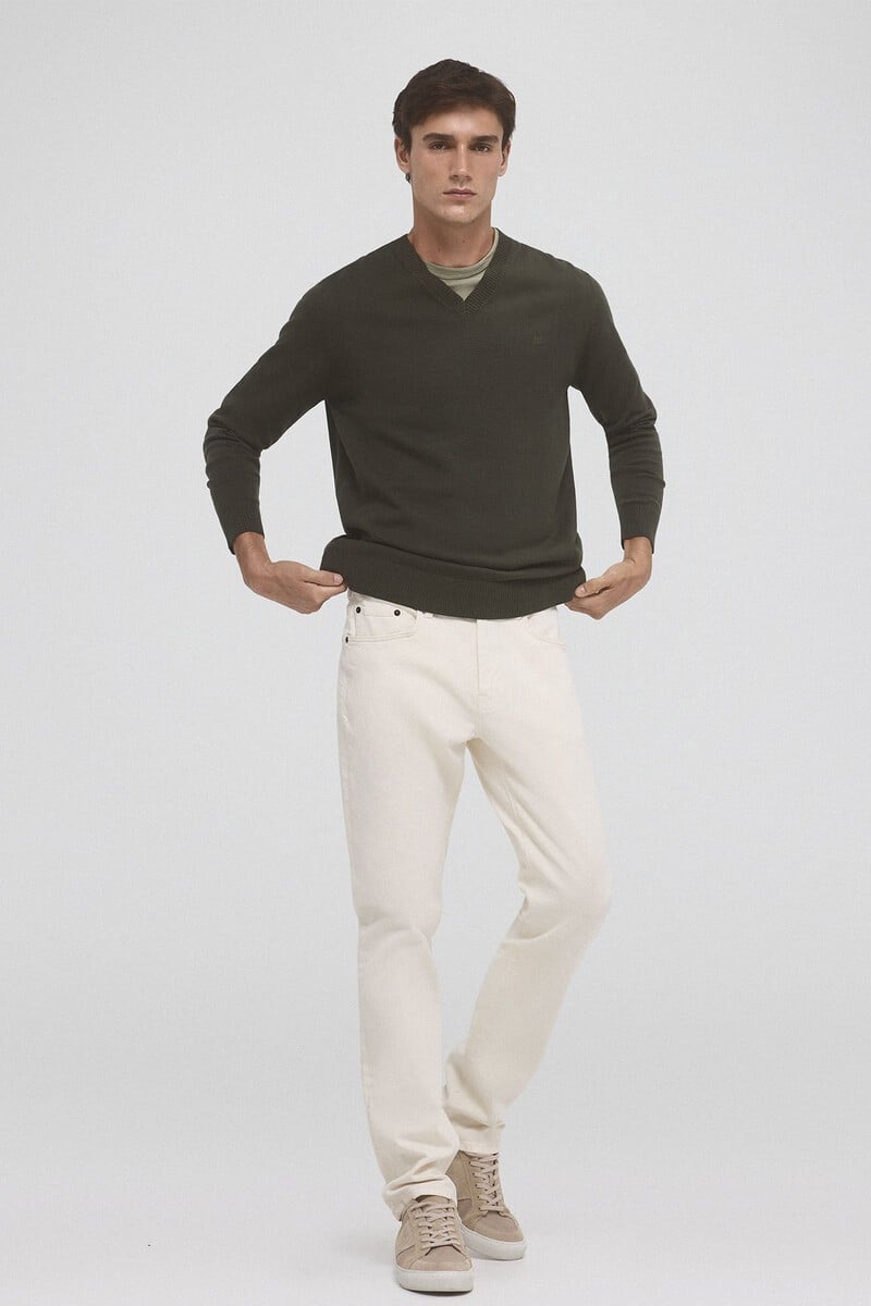 Pedro Del Hierro Jersey Punto Fino Algodón Cuello Pico