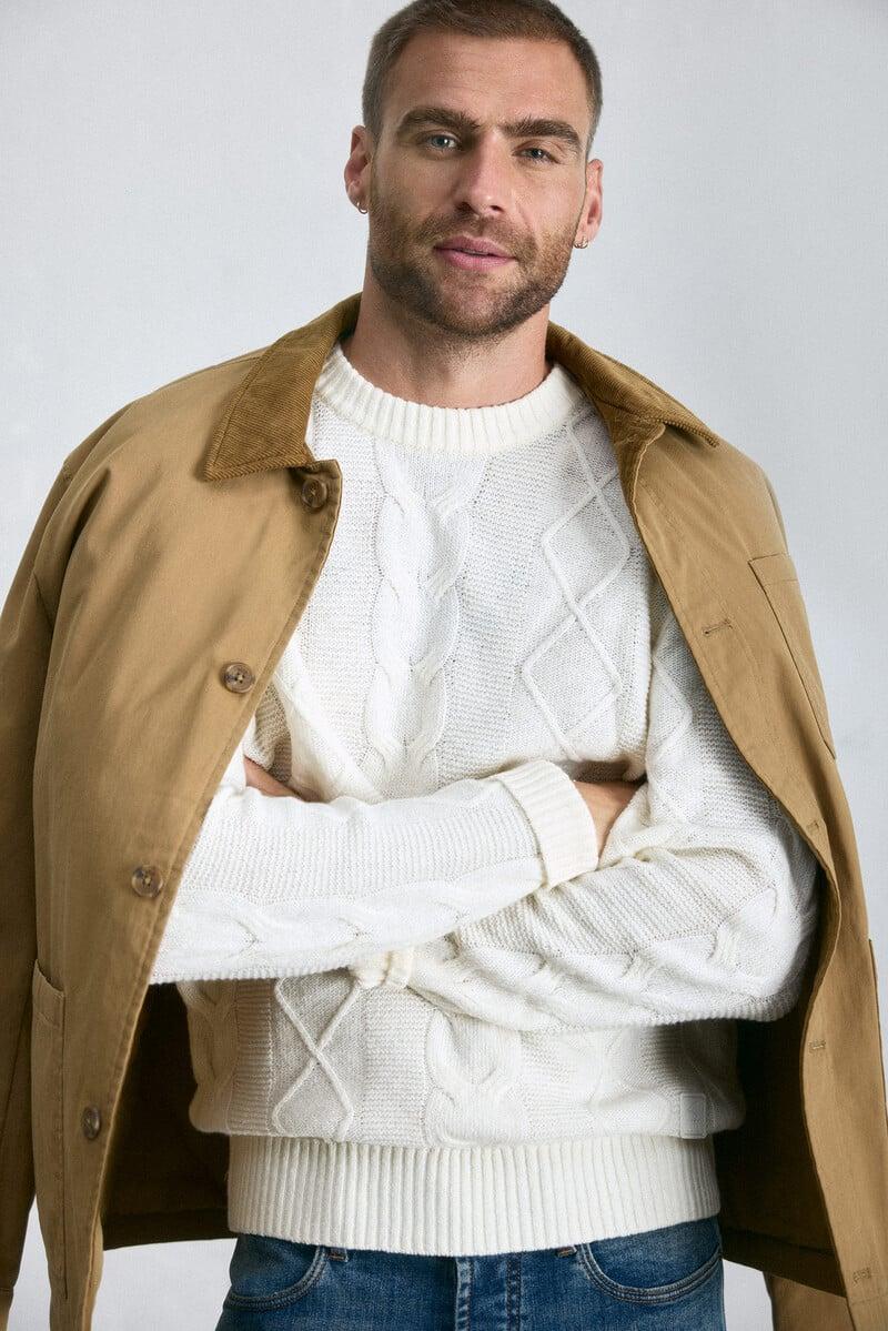 Pedro Del Hierro Jersey Trenzas Cuello Redondo Algodón