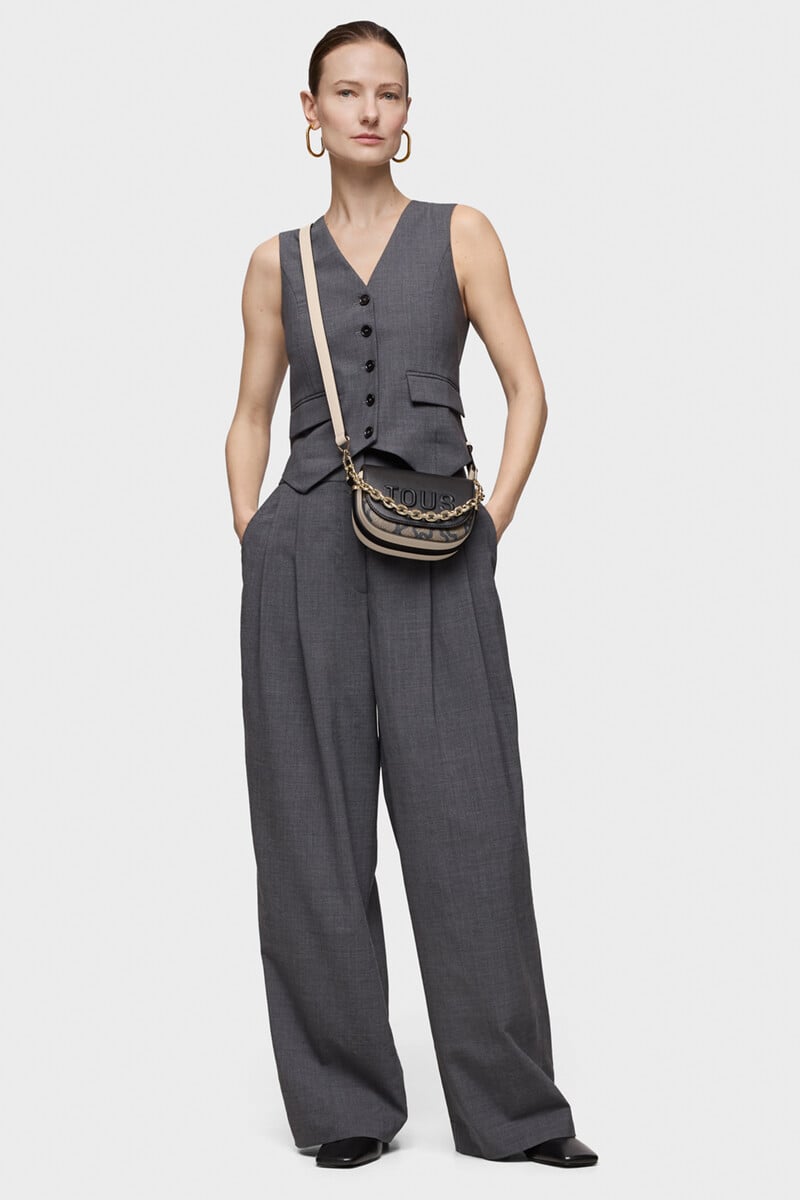 Pedro Del Hierro Minibandolera Medialuna Negra Y Beige Kaos Icon