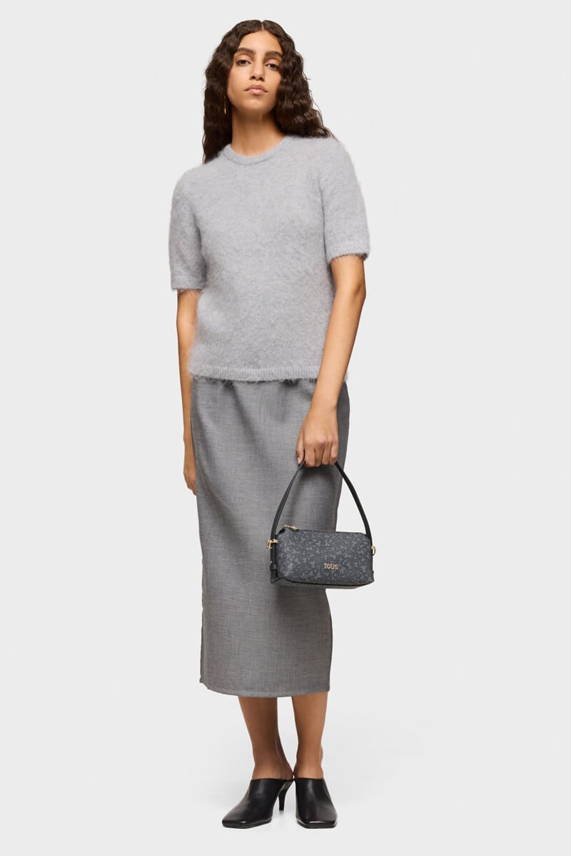 Pedro Del Hierro Minibolso Gris Oscuro Kaos Mini Lines