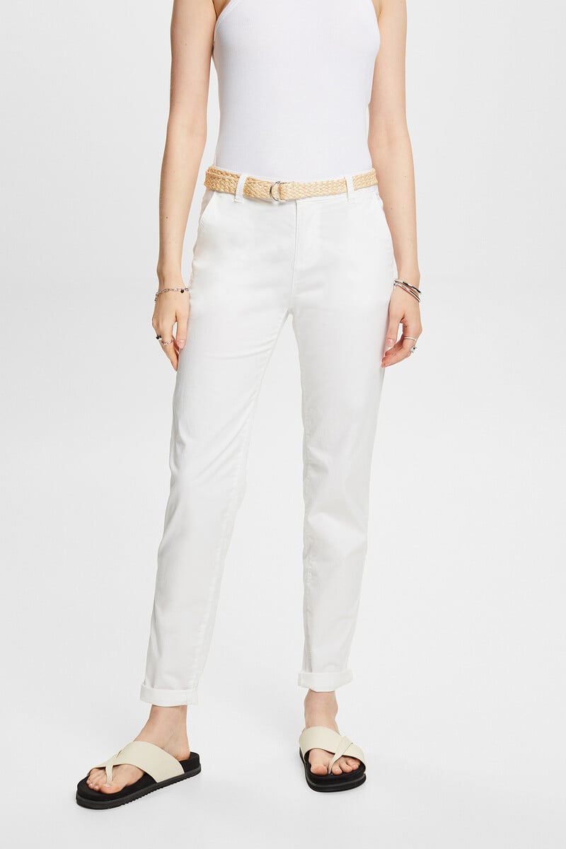 Pedro Del Hierro Pantalón Básico Chino Con Cinturón Trenzado