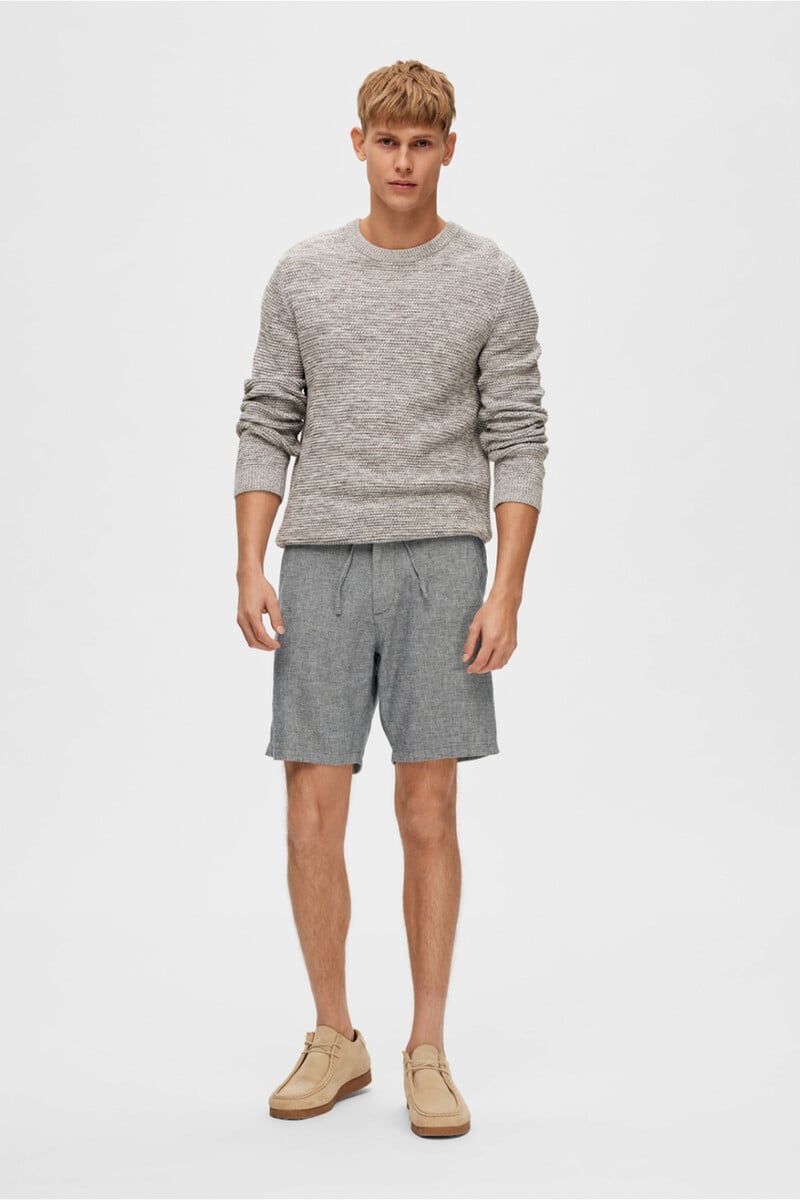 Pedro Del Hierro Pantalón Chino Corto Confeccionado Con Lino Y Algodón Orgánico