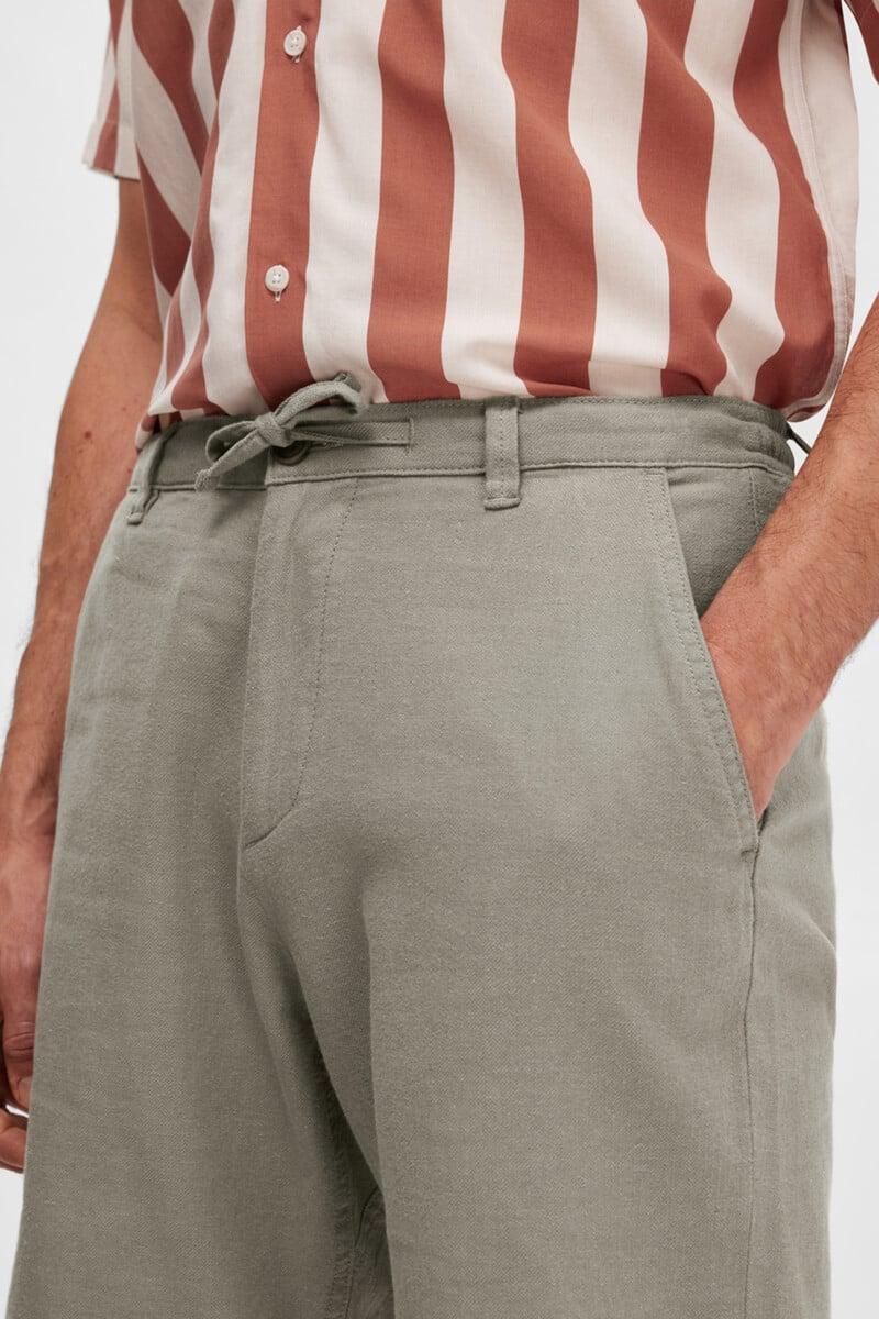 Pedro Del Hierro Pantalón Chino Corto Confeccionado Con Lino Y Algodón Orgánico