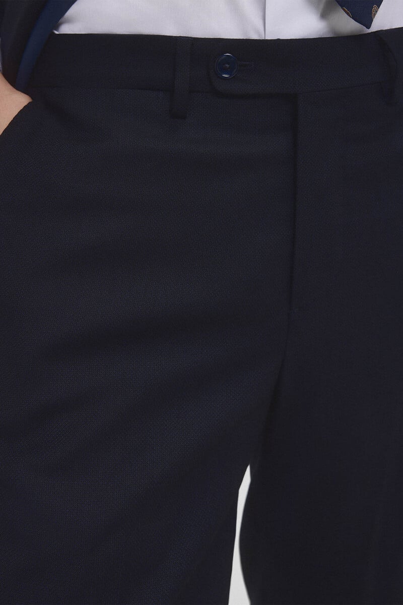 Pedro Del Hierro Pantalón De Traje Tejido Ojo De Perdiz