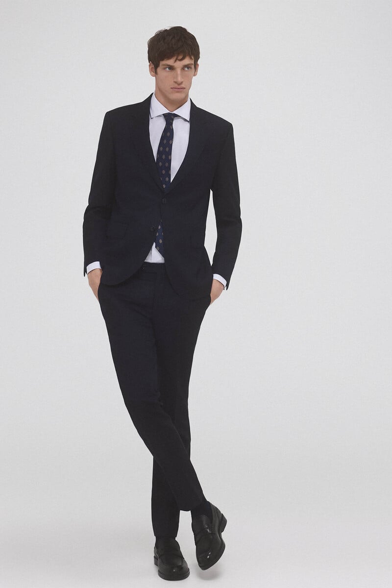 pedro del hierro Pantalón de traje tejido ojo de perdiz