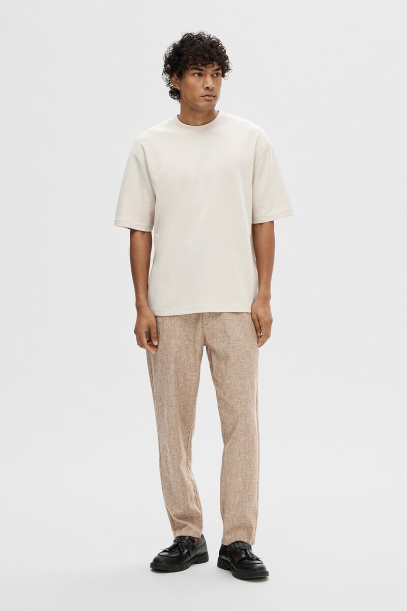 pedro del hierro Pantalón largo Slim Fit estilo chino de lino