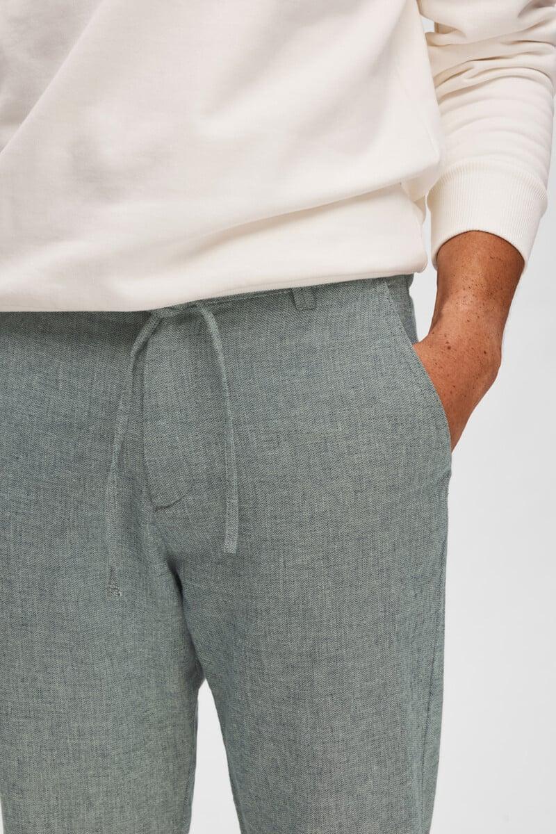 pedro del hierro Pantalón largo Slim Fit estilo chino de lino