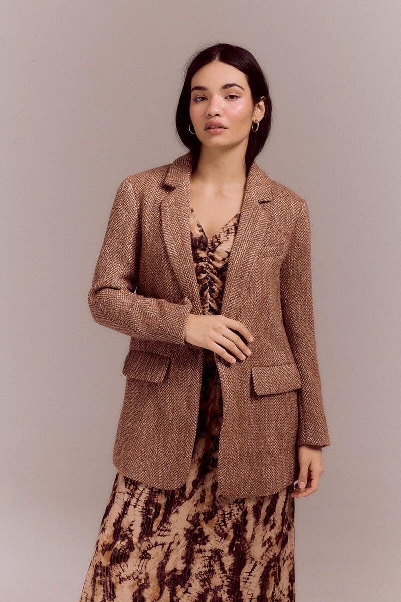 Pedro Del Hierro Abrigo Blazer De Espiga