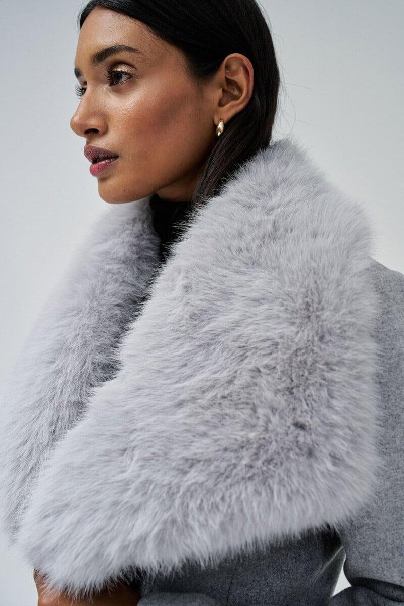 pedro del hierro Abrigo de paño Grace con pelo