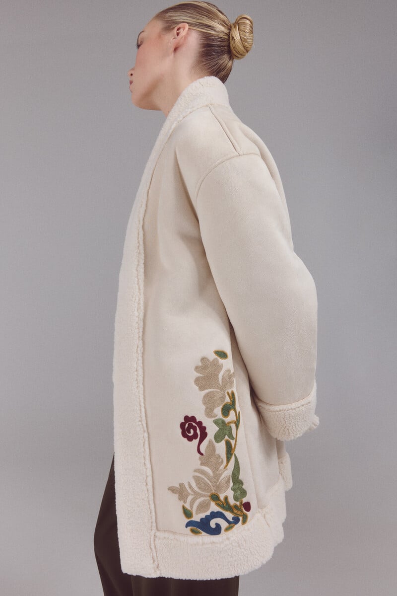 Pedro Del Hierro Abrigo Doble Faz Bordado