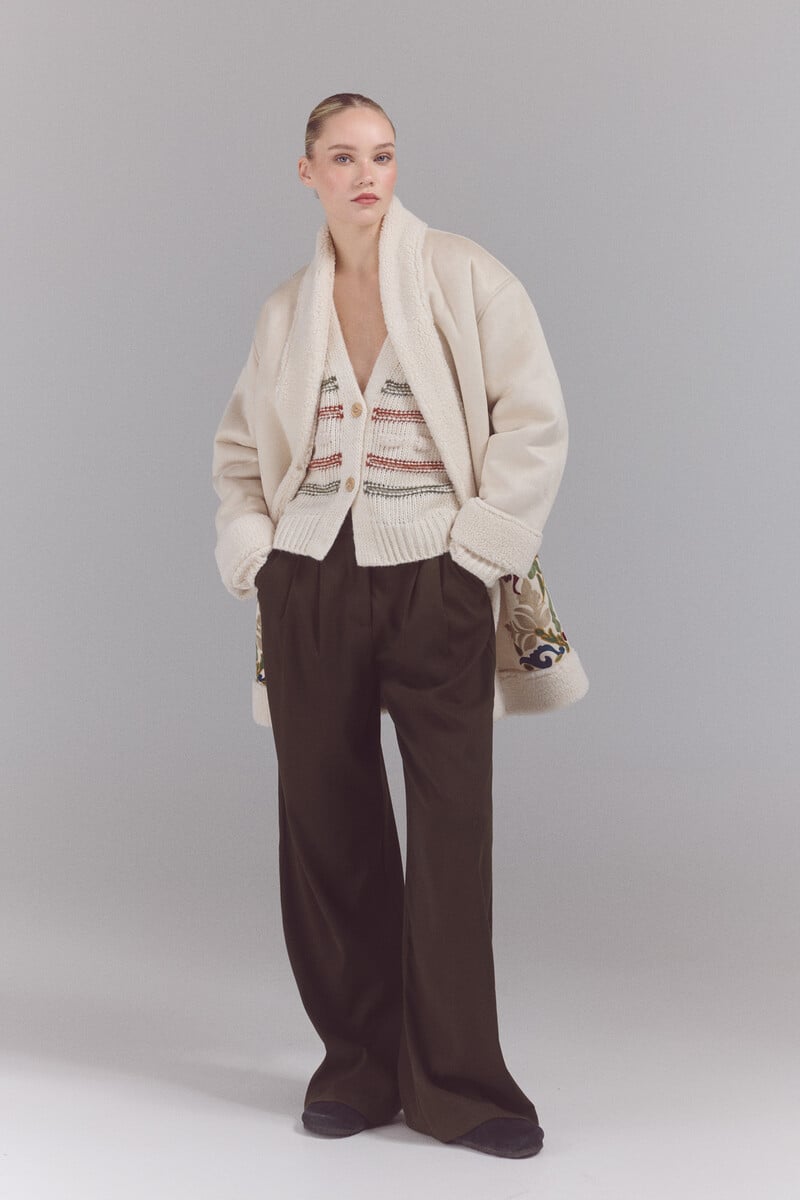 pedro del hierro Abrigo doble faz bordado