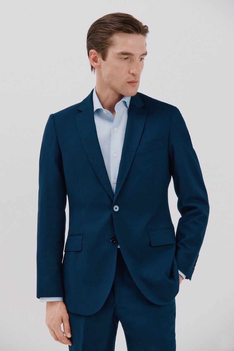 pedro del hierro Americana azul slim fit