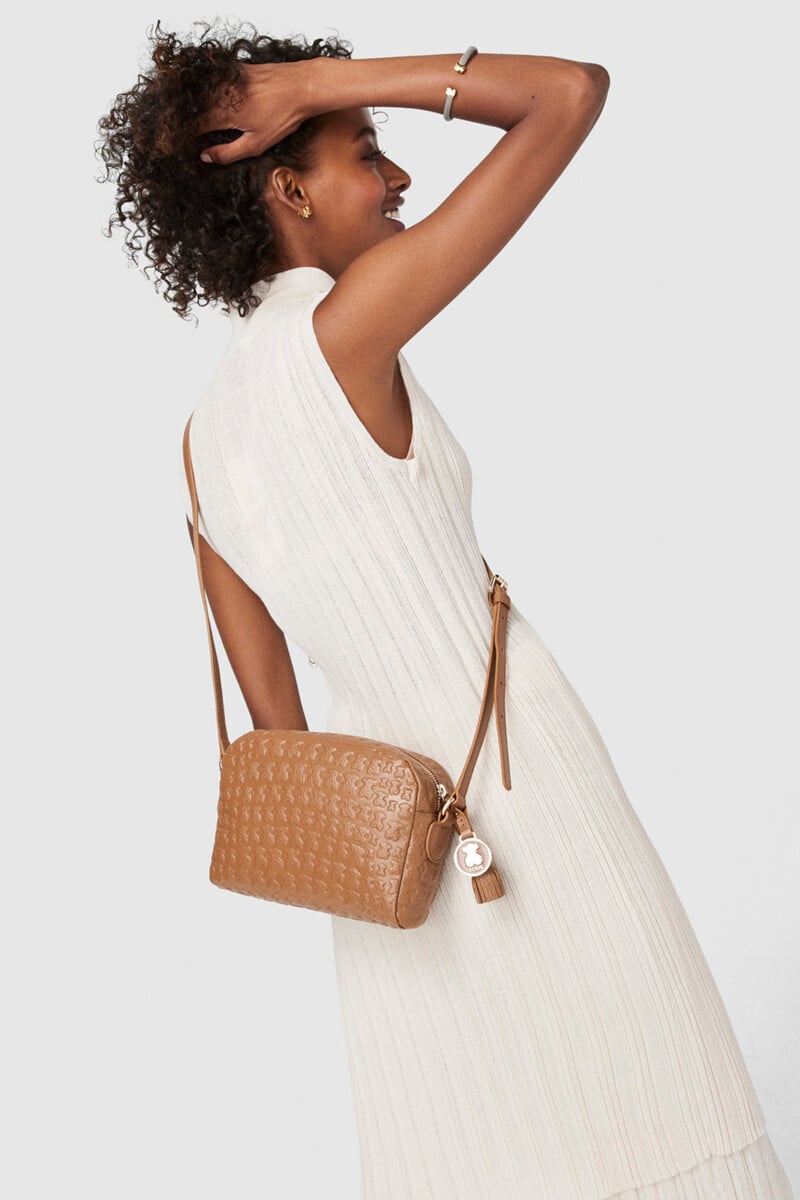 pedro del hierro Bandolera de piel marrón Sherton