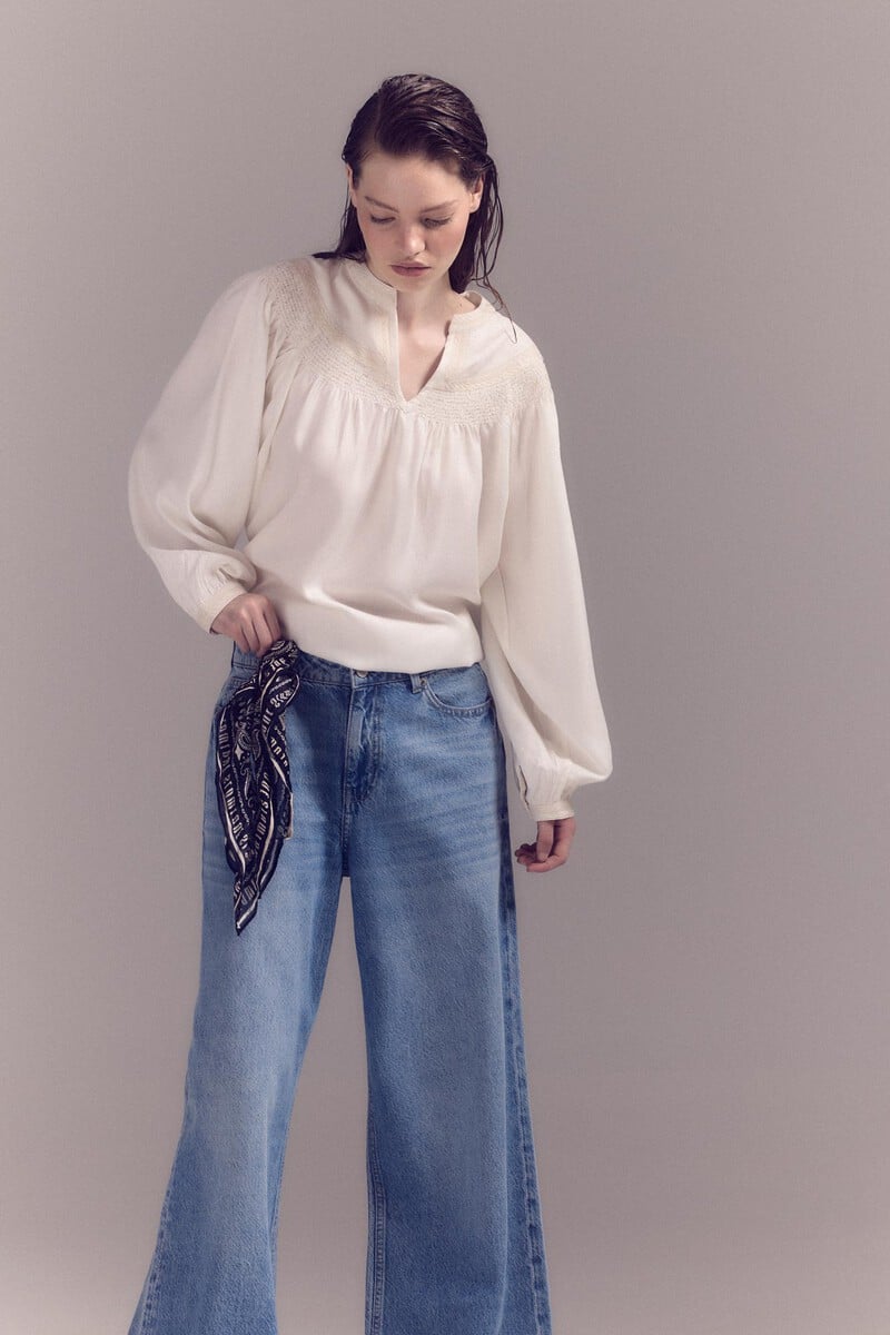 pedro del hierro Blusa blanca bordada