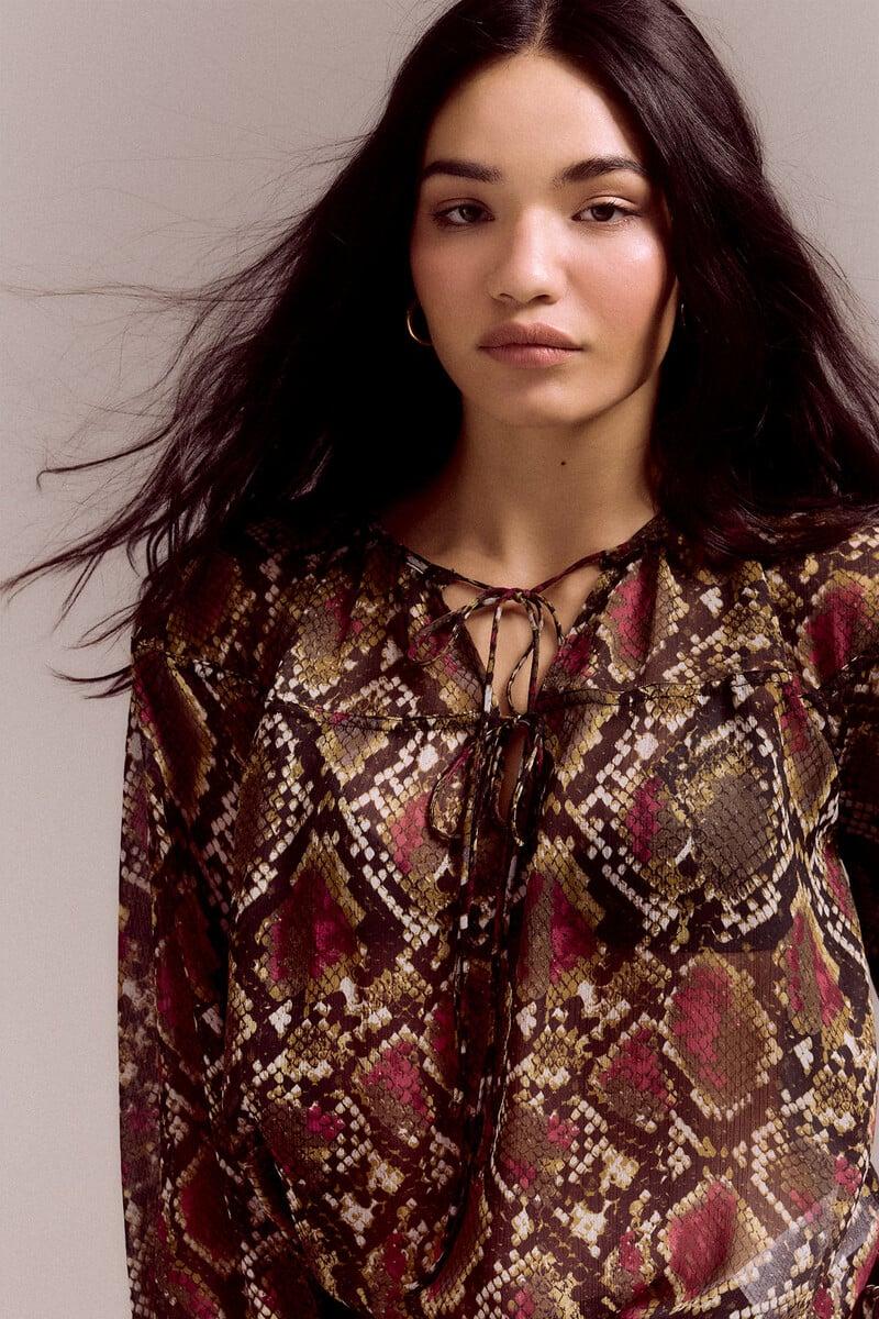 Pedro Del Hierro Blusa Canesú Fruncido