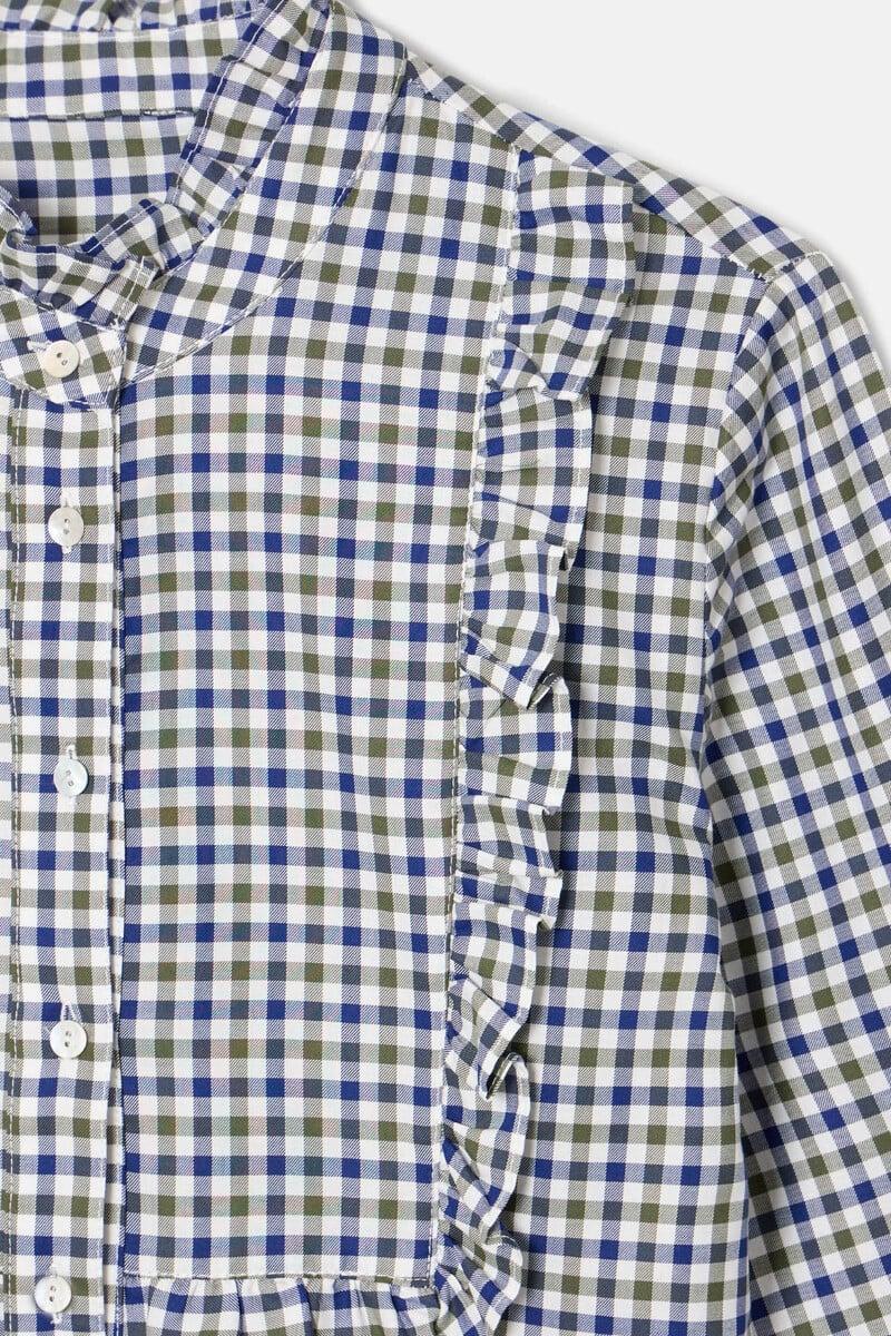 Pedro Del Hierro Blusa Chorreras Cuadros