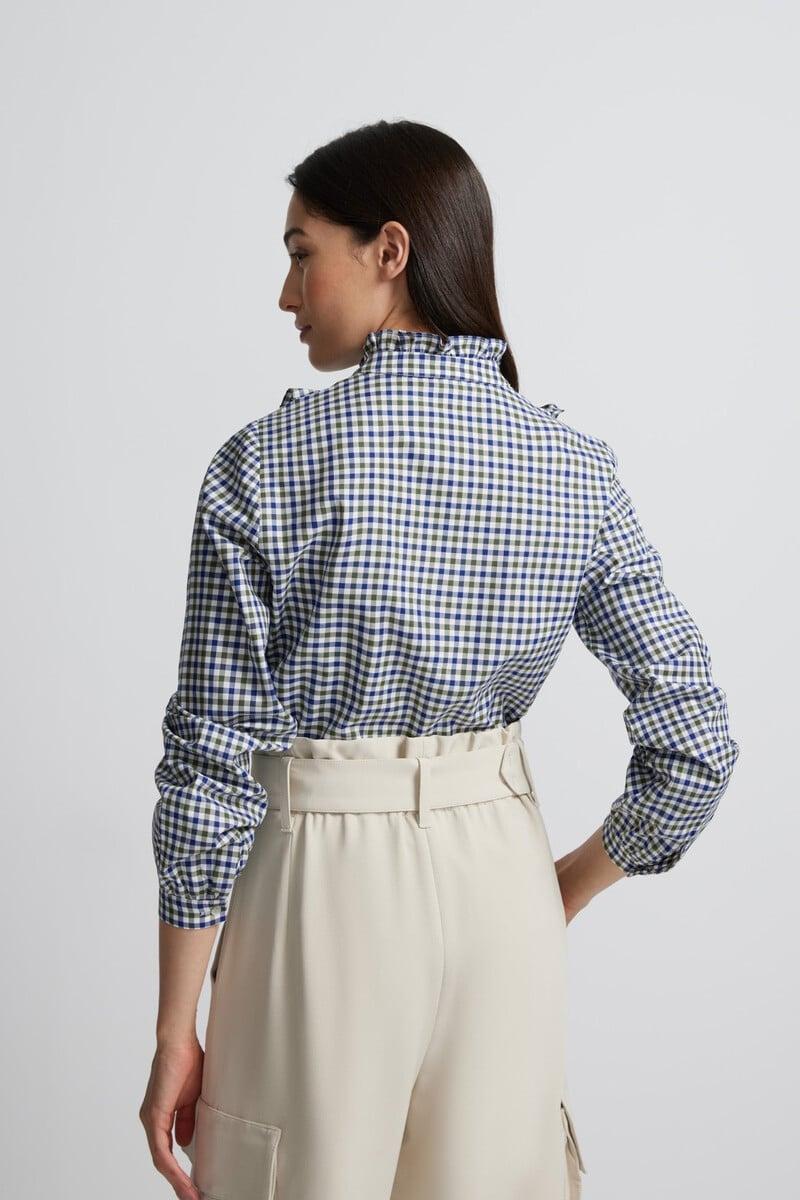 Pedro Del Hierro Blusa Chorreras Cuadros