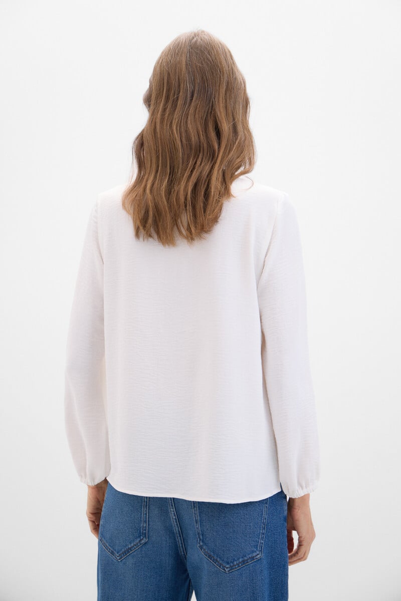 Pedro Del Hierro Blusa Cuello Mao Manga Larga