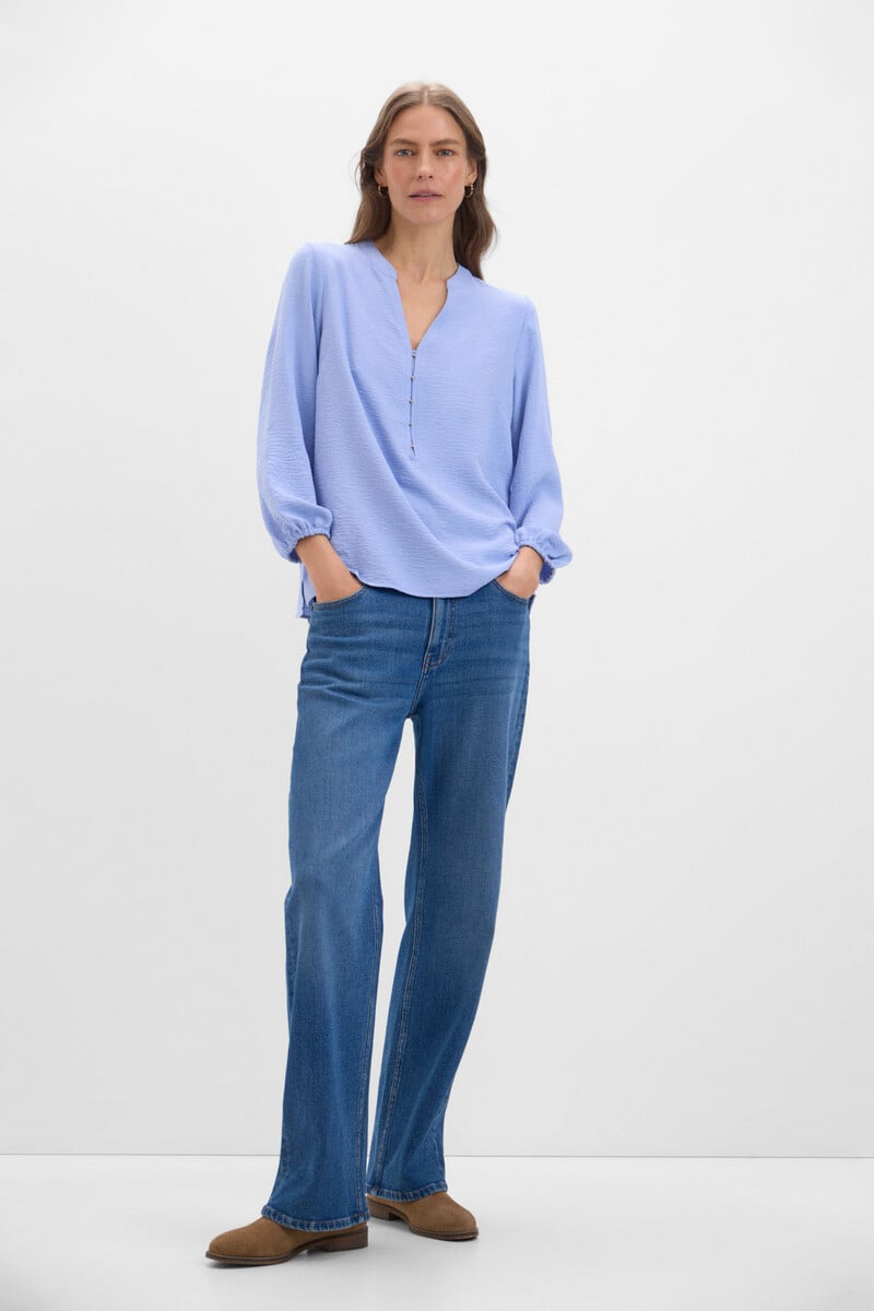 Pedro Del Hierro Blusa Cuello Mao Manga Larga