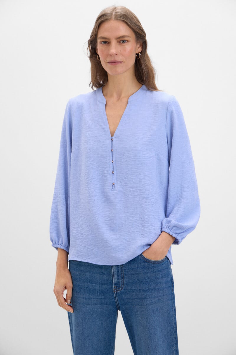 pedro del hierro Blusa cuello mao manga larga