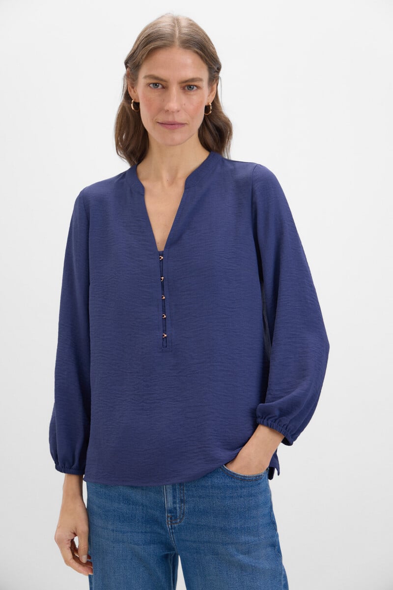 pedro del hierro Blusa cuello mao manga larga