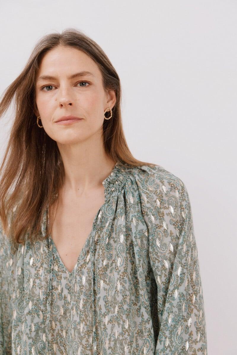 Pedro Del Hierro Blusa Detalle Nido De Abeja