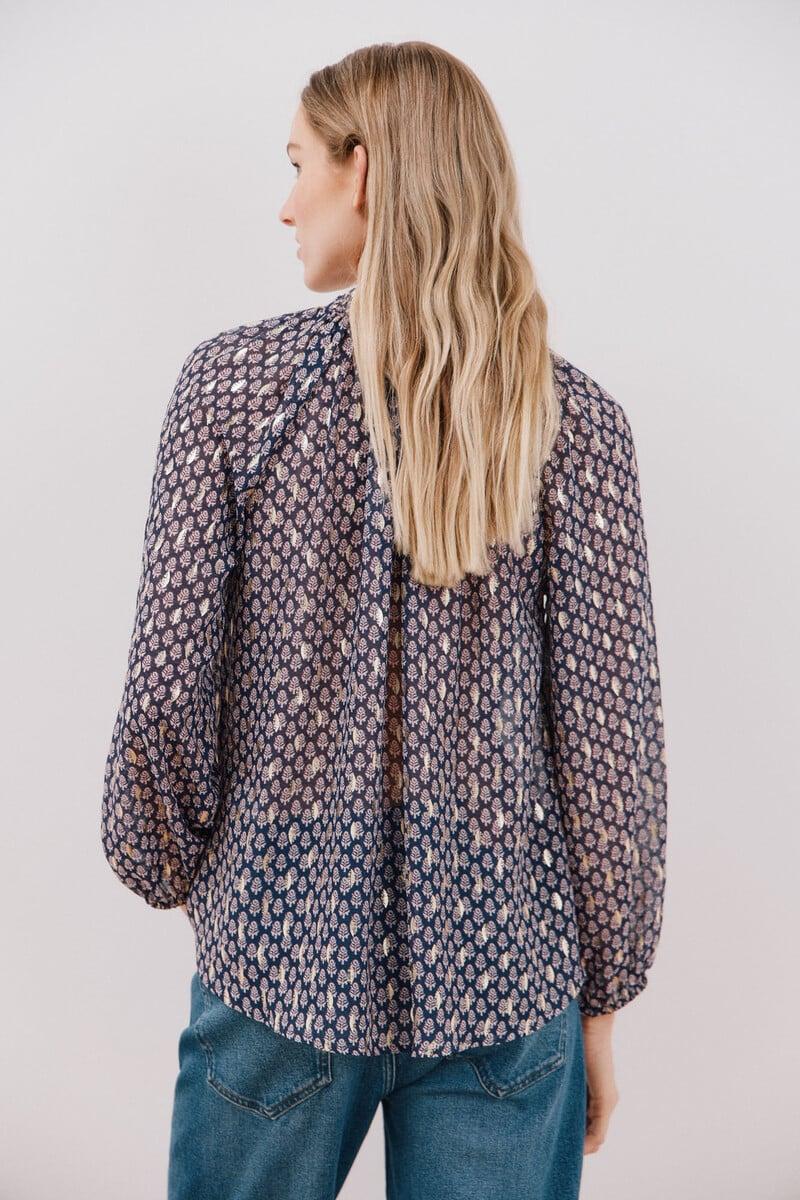 Pedro Del Hierro Blusa Detalle Nido De Abeja