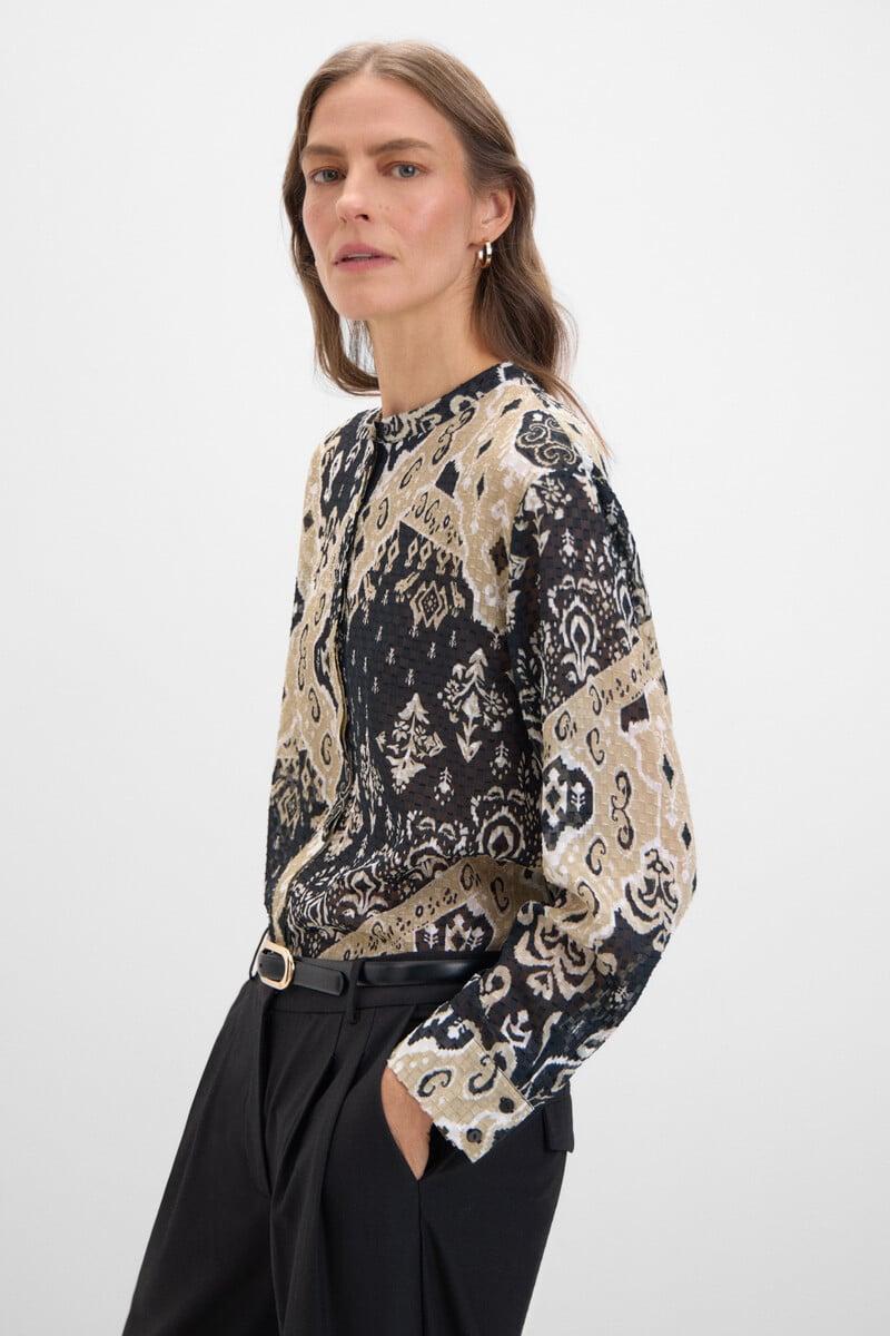 Pedro Del Hierro Blusa Estampada Tejido Textura