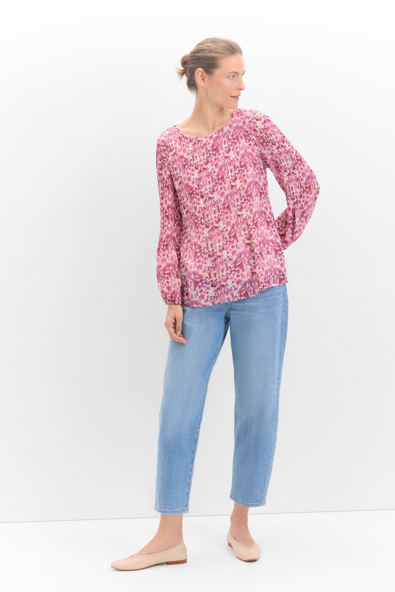 Pedro Del Hierro Blusa Plisada Combinada