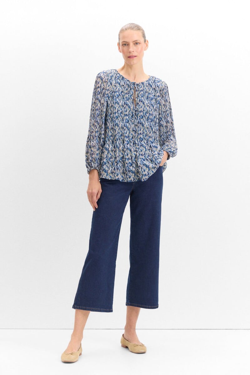 pedro del hierro Blusa plisada estampada