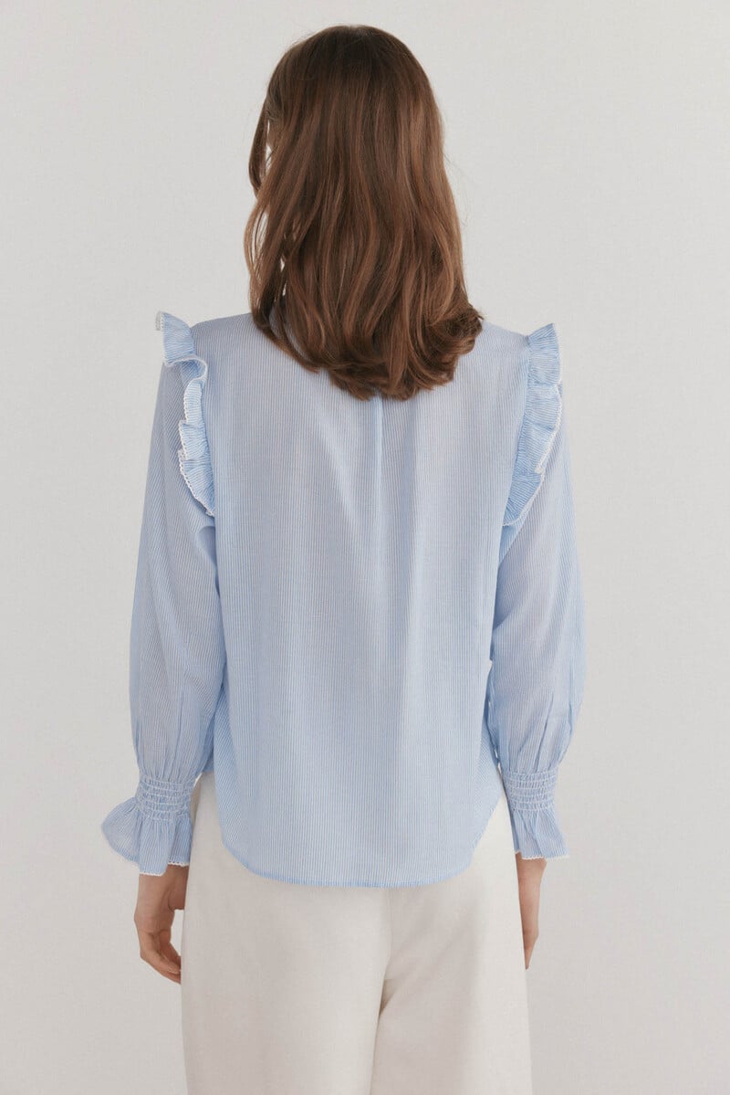 Pedro Del Hierro Blusa Romántica Rayas