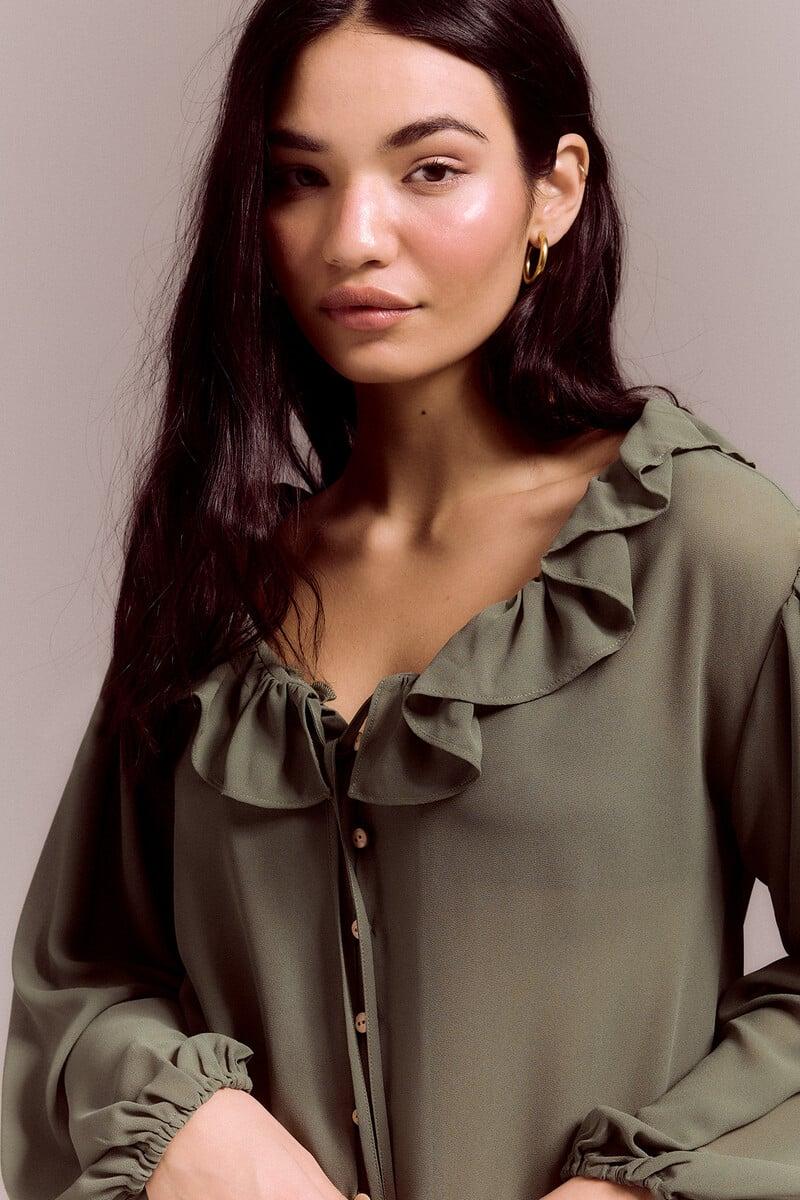 Pedro Del Hierro Blusa Romántica Volantes