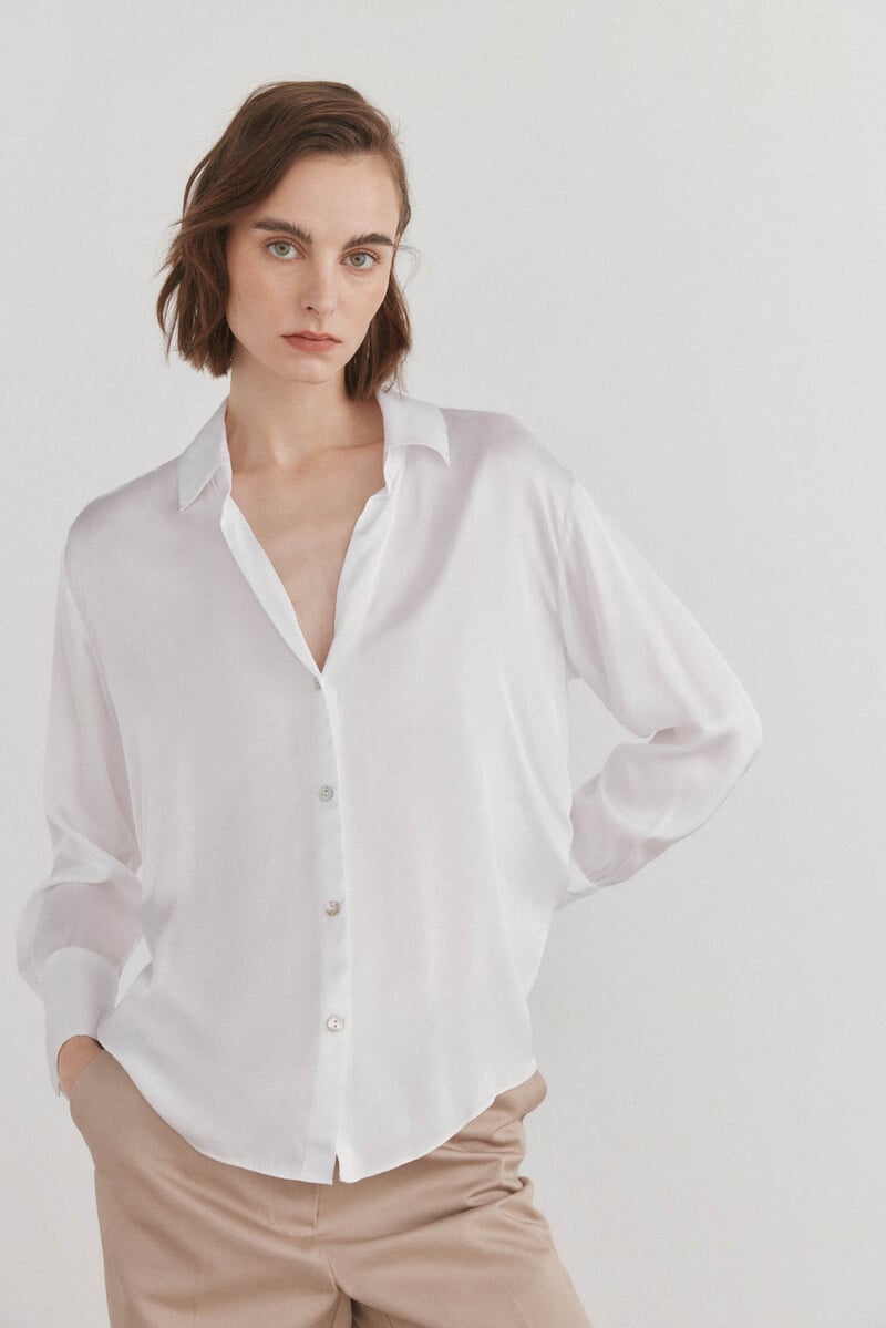 Pedro Del Hierro Blusa Satén Fluida