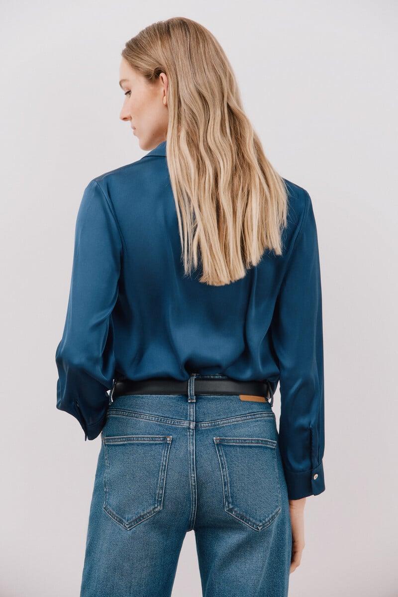 Pedro Del Hierro Blusa Satinada Manga Larga