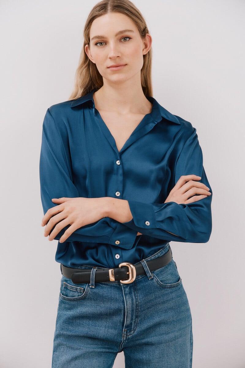 pedro del hierro Blusa satinada manga larga