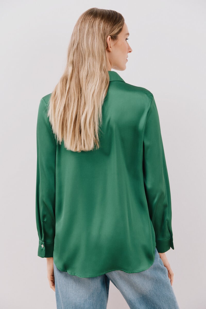 Pedro Del Hierro Blusa Satinada Manga Larga
