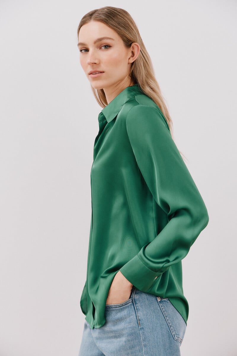 pedro del hierro Blusa satinada manga larga