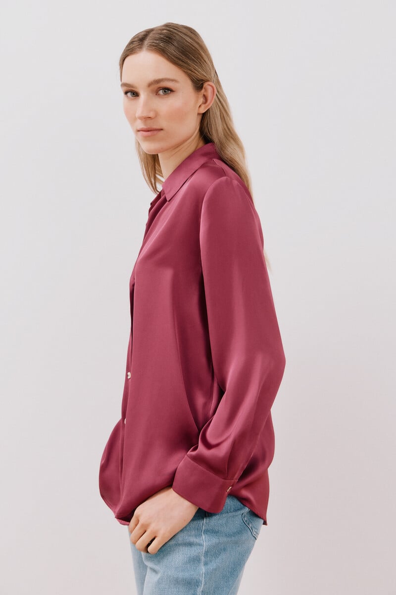 Pedro Del Hierro Blusa Satinada Manga Larga