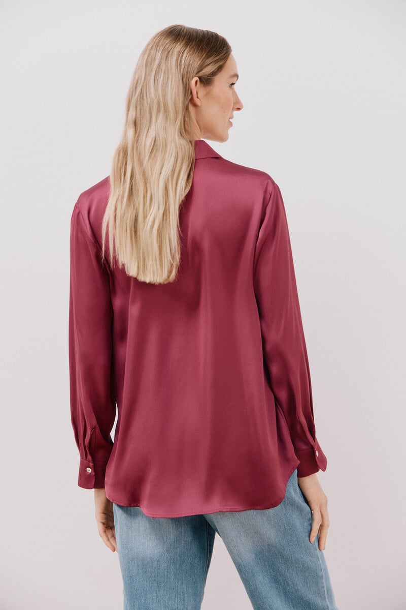 Pedro Del Hierro Blusa Satinada Manga Larga