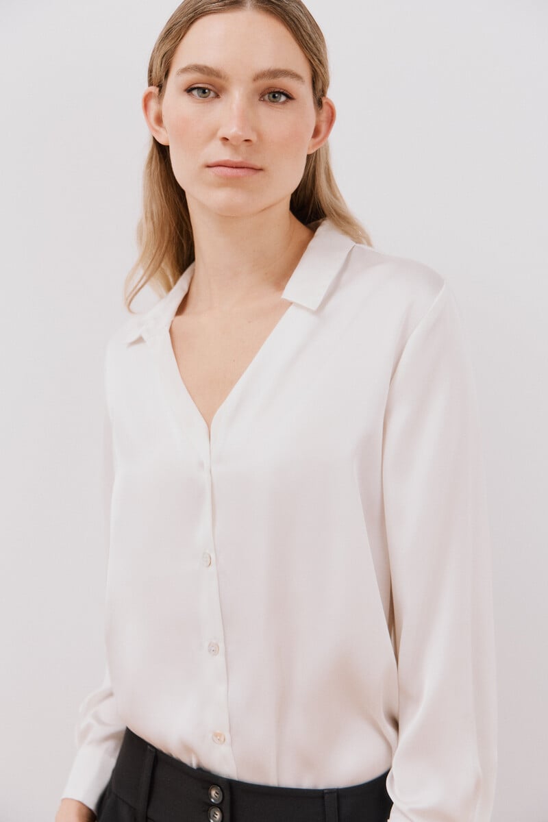 Pedro Del Hierro Blusa Satinada Manga Larga