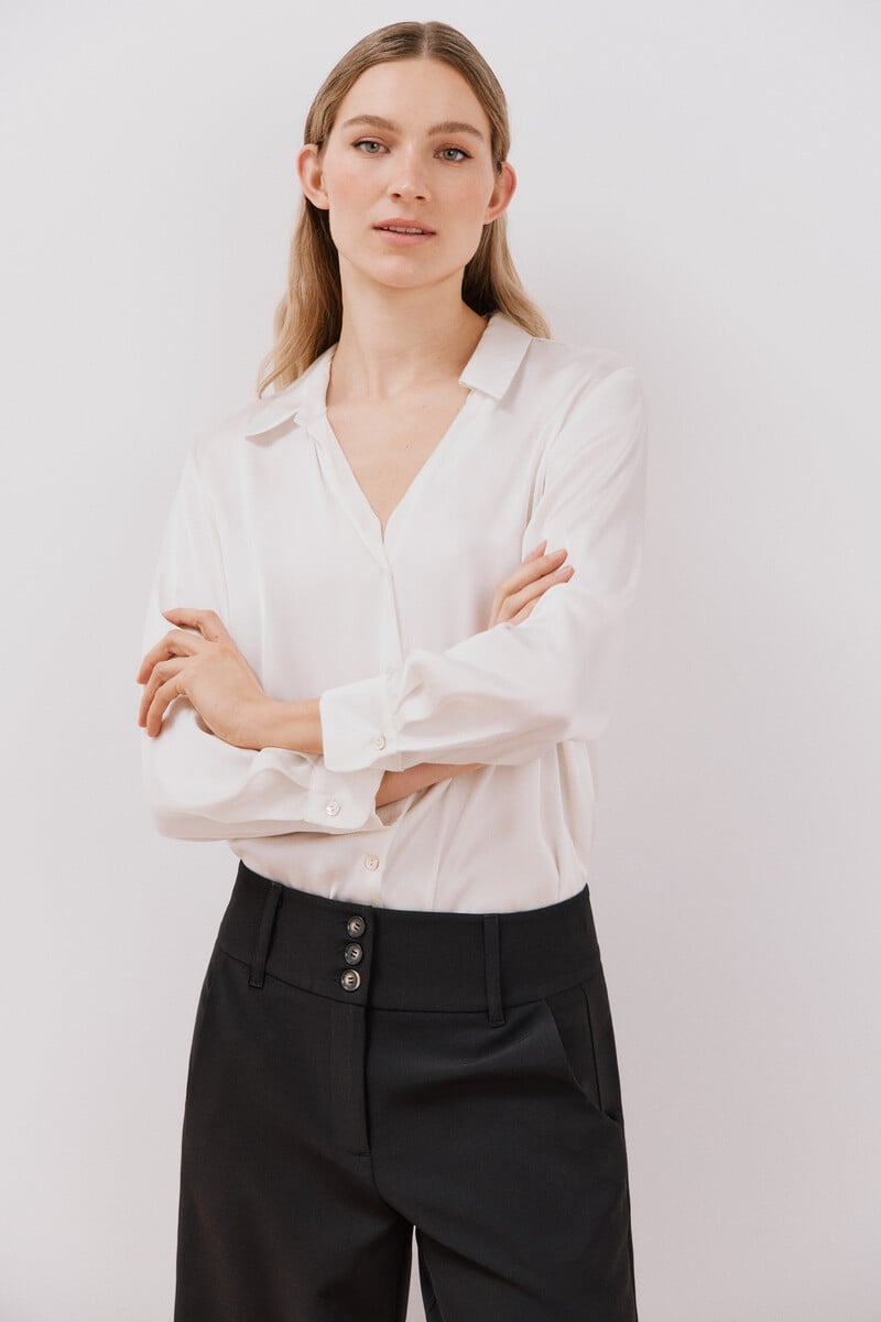 Pedro Del Hierro Blusa Satinada Manga Larga