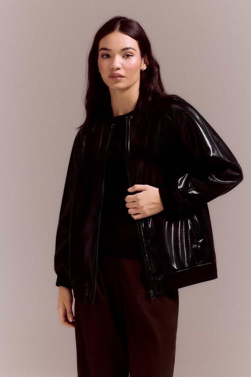 Pedro Del Hierro Bomber Efecto Piel De Serpiente