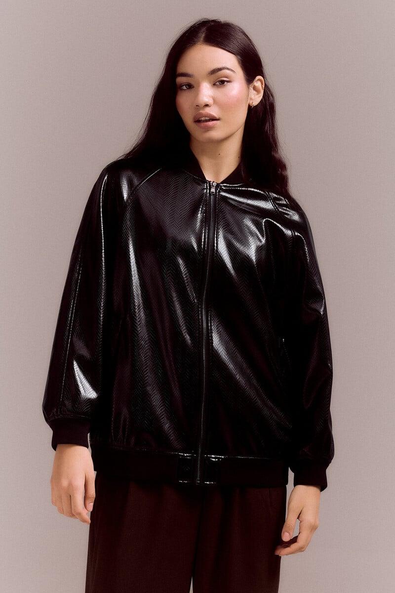 Pedro Del Hierro Bomber Efecto Piel De Serpiente