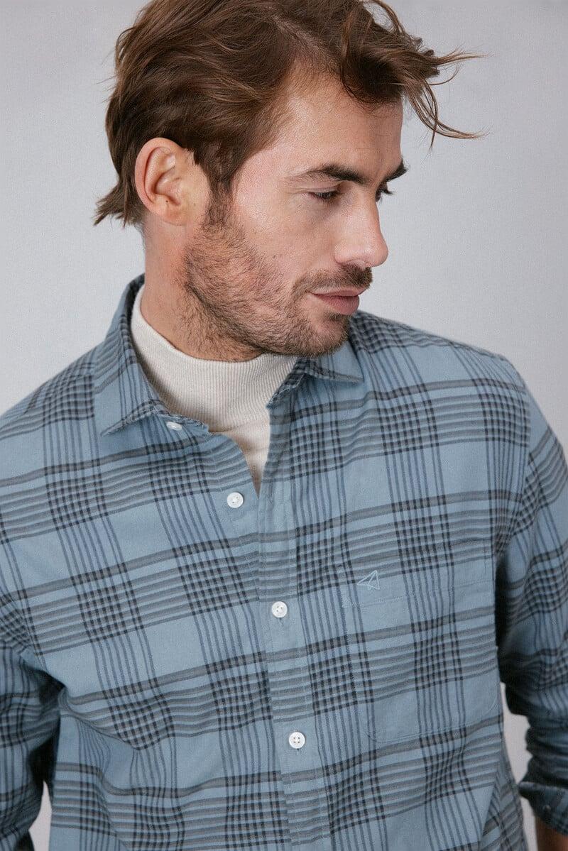 Pedro Del Hierro Camisa Cuadros Lavada Manga Larga